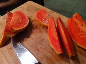 It looks like a papaya but tastes like a guava!