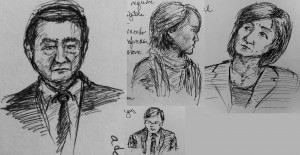 Sketches of some of the speakers. Which one is President Ma?
